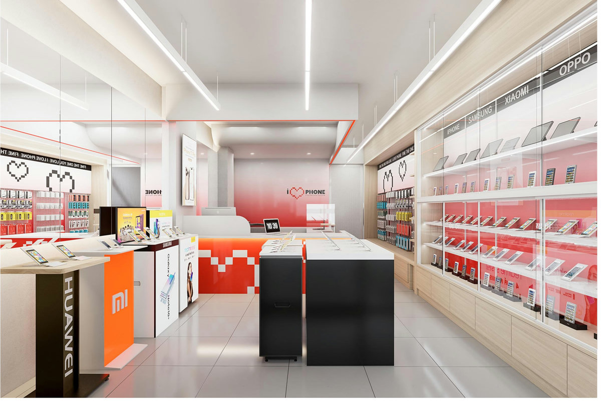 พื้นที่ขายภายในร้าน iLovePhone